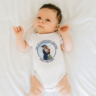 Body Para Bebé Feliz Día del Primer Padre foto y texto Personaliz