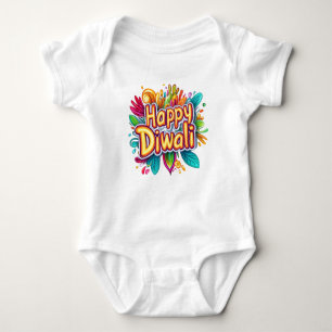 Body Para Bebé Feliz Diwali con coloridos antecedentes