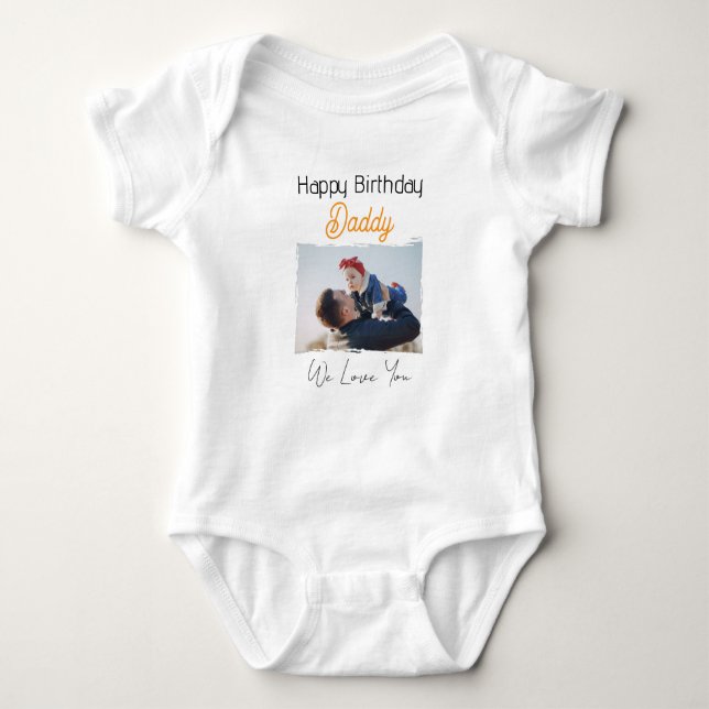 BODY PARA BEBÉ FELIZ FOTO Y TEXTO DEL PERSONALIZADO DE CUMPLEAÑOS (Anverso)