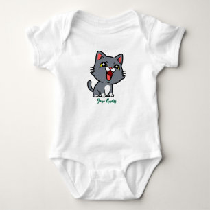 Body Para Bebé Feliz Gatito Gris