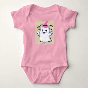 Body Para Bebé Feliz Ghost Baby Bodysuit, Adorable HalloweenSpiri