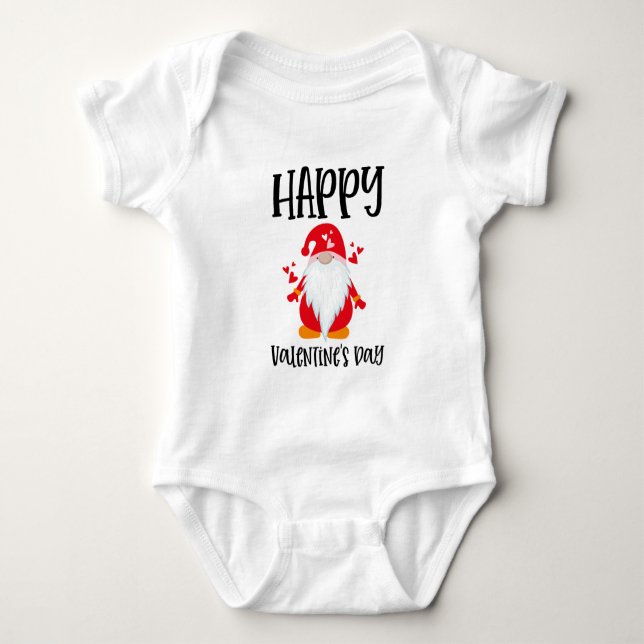 Body Para Bebé Feliz Gnome del Día de San Valentín (Anverso)