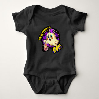 Body Para Bebé Feliz Halloween BOO! Adorable Fantasma Retro con L