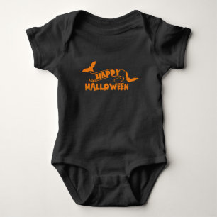 Body Para Bebé Feliz Halloween con murciélagos y arañas