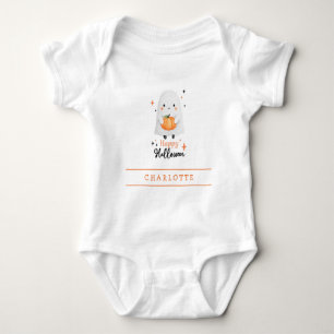 Body Para Bebé Feliz Halloween Cute Ghost Personalizado Bodysuit 
