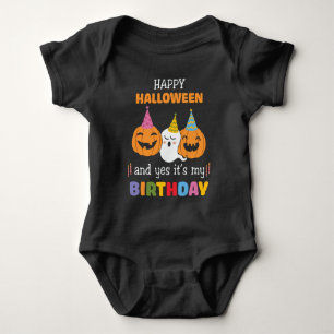 Body Para Bebé Feliz Halloween y si es mi cumpleaños