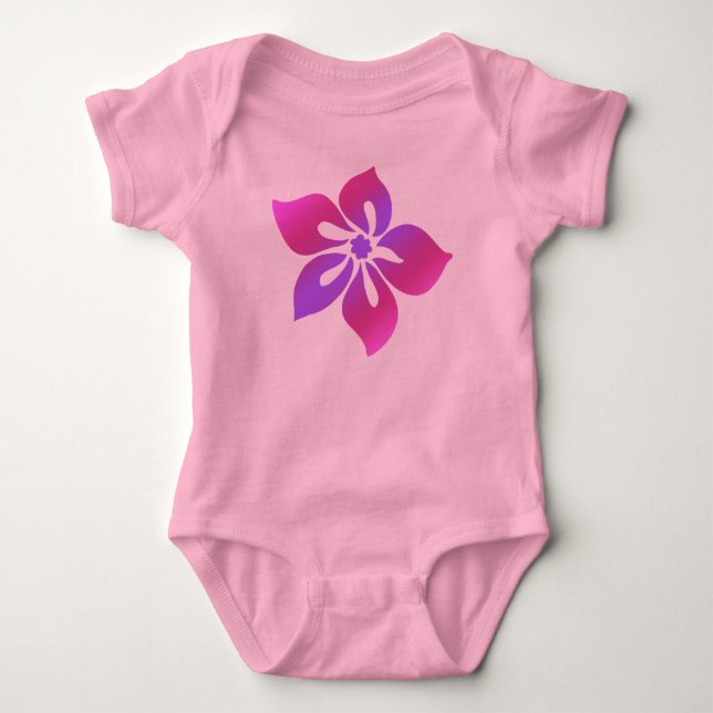 Body Para Bebé Feliz Hibiscus Infantil Creeper (Anverso)