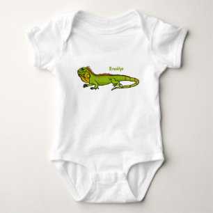Body Para Bebé Feliz ilustracion personalizado de iguana verde