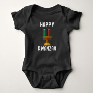 Body Para Bebé Feliz Kwanzaa Candles histo negro afroamericano