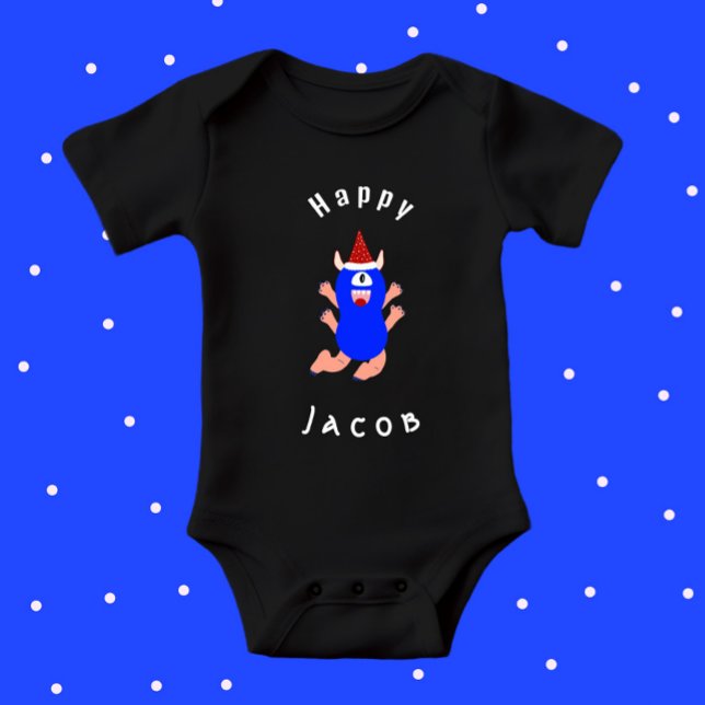 Body Para Bebé Feliz Monstruo Baby Bodysuit (Subido por el creador)