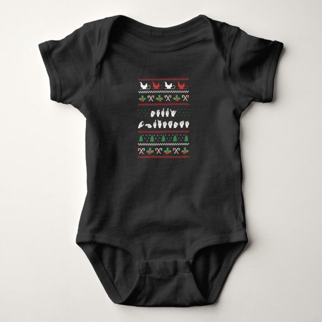 Body Para Bebé Feliz Navidad - ASL American Rótulo Language I (Anverso)