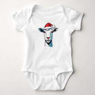 Body Para Bebé Feliz Navidad con Santa Hat, cabra de vacaciones