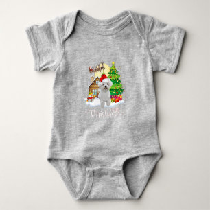Body Para Bebé Feliz Navidad Cute Bichon Frise Santa con Navidad
