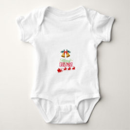 Body Para Bebé Feliz Navidad – Diseño de Trineo de Santa y Campan