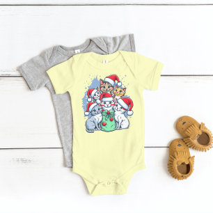 Body Para Bebé Feliz Navidad Gatos, Navidad Meowy, Regalo Diverti