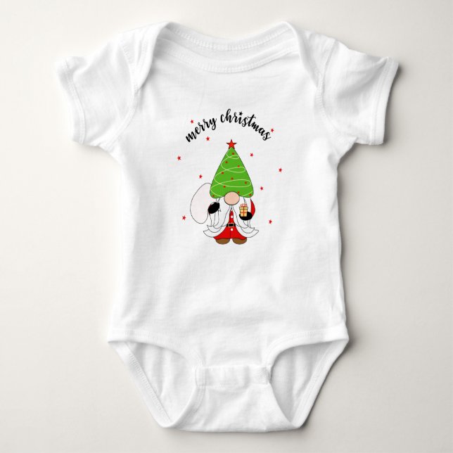 Body Para Bebé Feliz Navidad Gnome Baby Bodysuit (Anverso)