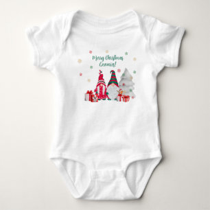 Body Para Bebé Feliz Navidad Gnomies! Dos Gnomos con regalos
