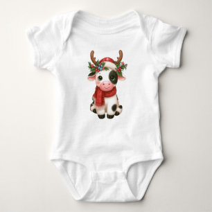 Body Para Bebé Feliz Navidad linda vaca