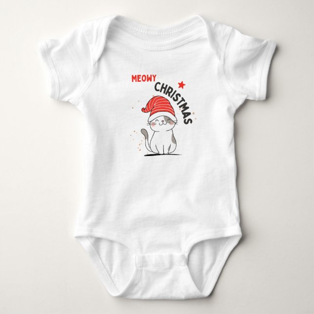 Body Para Bebé Feliz navidad Meowy (Anverso)