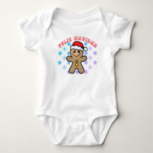 Body Para Bebé Feliz NAVIDAD - niño con pan de jengibre