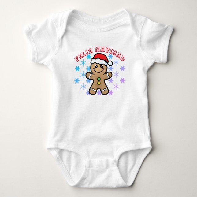 Body Para Bebé Feliz NAVIDAD - niño con pan de jengibre (Anverso)