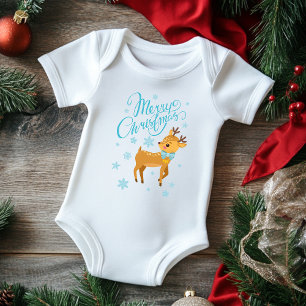 Body Para Bebé Feliz Navidad Reno Nieves Bebé