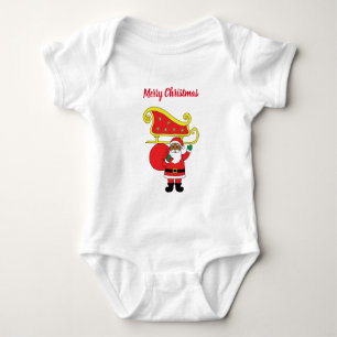 Body Para Bebé Feliz Navidad Santa Claus afroamericano