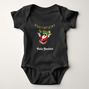 Body Para Bebé Feliz Navidad Santa Mexicano Con Luces De Pimienta