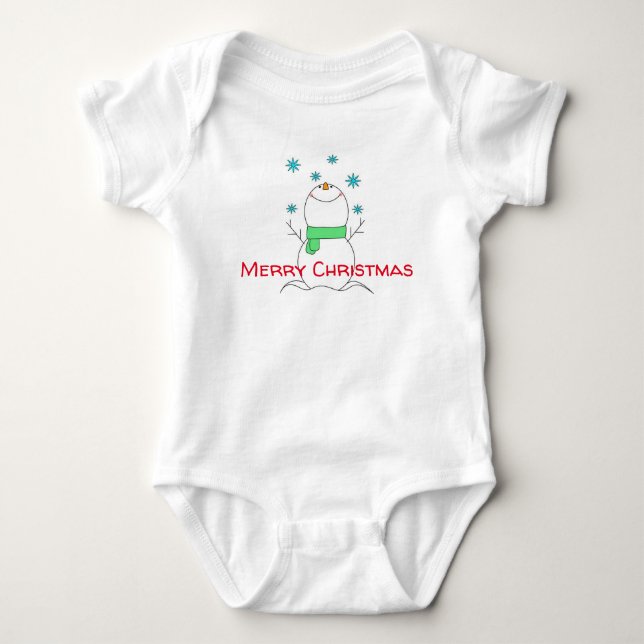 Body Para Bebé Feliz Navidad Snowman (Anverso)