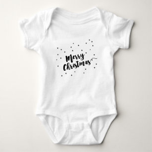 Body Para Bebé Feliz Navidad - Tipografía y estrellas cutáneas
