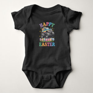 Body Para Bebé Feliz Pascua Camión Monstruo Divertido Aplasta Hue