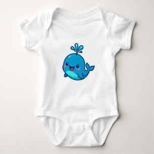 Body Para Bebé Feliz Pegatina de ballenas de Kawaii - amigo íntim