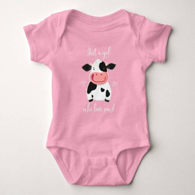Body Para Bebé Feliz pequeño Holstein, solo un Chica que ama a la (Anverso)