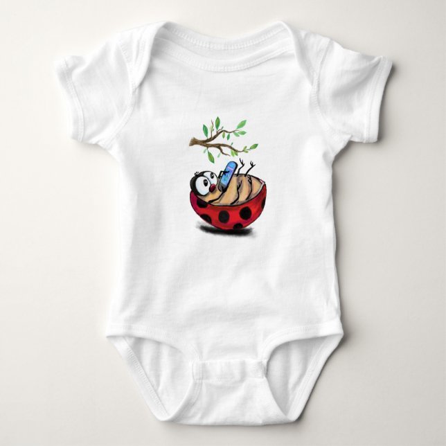 Body Para Bebé Feliz Personalizable Baby Bodysuit Gracioso (Anverso)
