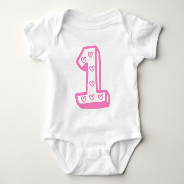 Body Para Bebé Feliz primer cumpleaños (Anverso)