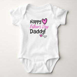 Body Para Bebé Feliz primer día del padre, papá, año de nombre