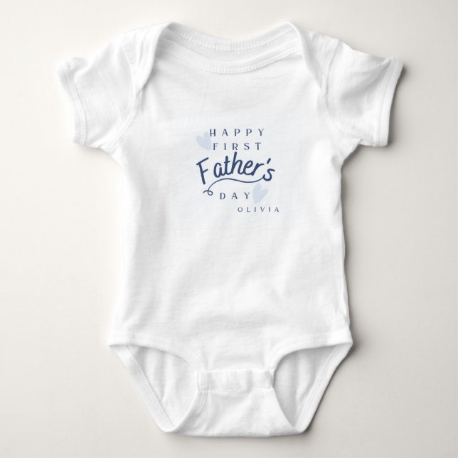 Body Para Bebé Feliz Primer Día del Padre Personalizado  (Anverso)