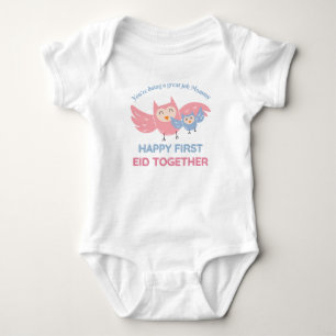 Body Para Bebé Feliz primer EID juntos Mamá - Nombre personaliza