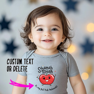 Body Para Bebé 🍎 Feliz Salud de Apple con texto personalizado
