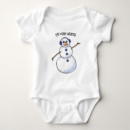 Body Para Bebé Feliz Snowman mi primer invierno