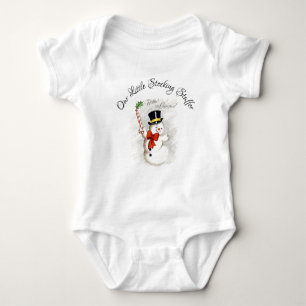 Body Para Bebé Feliz Snowman nuestro pequeño Stuffer