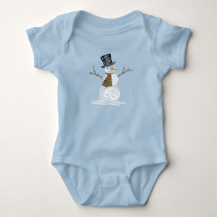 Body Para Bebé Feliz Swirly Snowman
