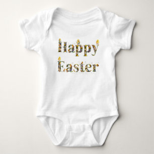 Body Para Bebé Feliz texto decorativo de Pascua: Bebés