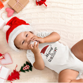 Body Para Bebé Feliz y brillante con los Navidades de Santa Hat