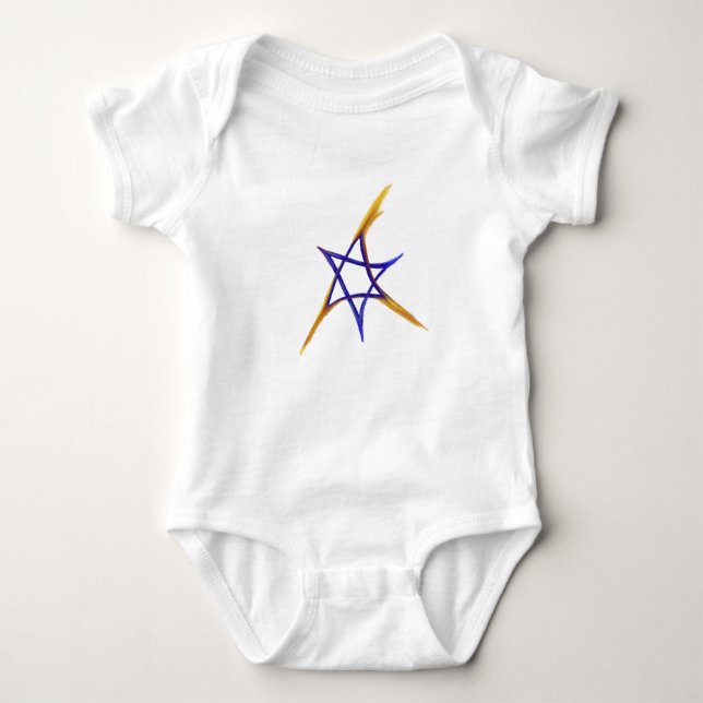 Body Para Bebé Feroy Star of David Baby Bodysuit (Anverso)