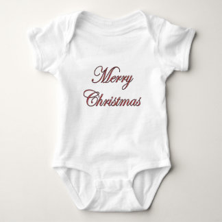 Body Para Bebé Festive Merry Christmas Script in Red Glitter
