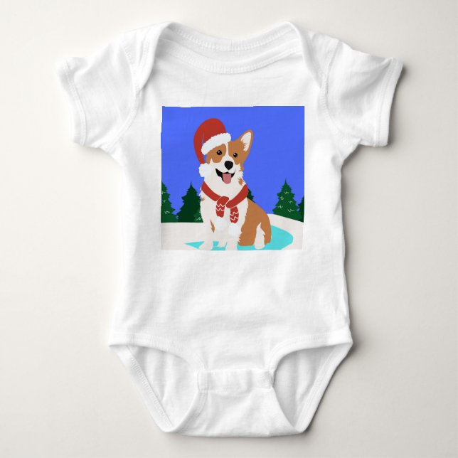Body Para Bebé Festividad Corgi Baby Bodysuit (Anverso)