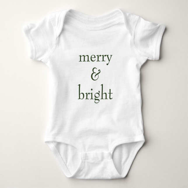 Body Para Bebé Festividad de los Navidades verdes modernos y bril (Anverso)