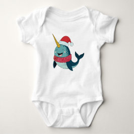 Body Para Bebé Festividad de Navidades de Santa Narwhal