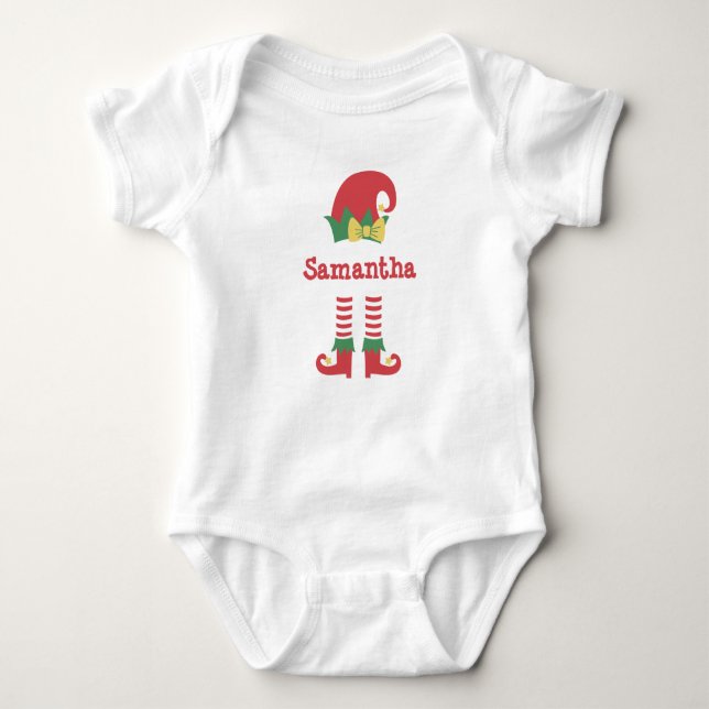 Body Para Bebé Festividad personalizada de Navidades de elfos beb (Anverso)